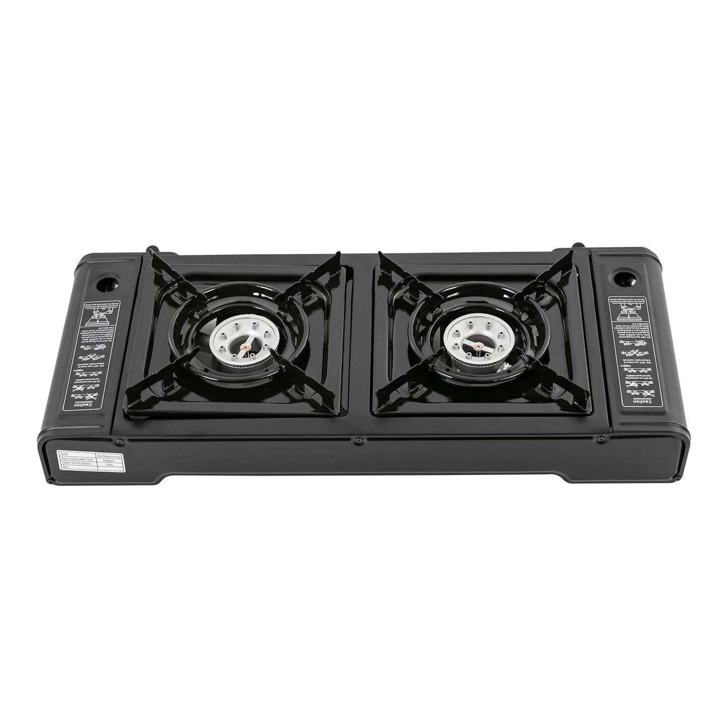 2-Burner Portable Camping Stove, Butane, BBQ, Home (with Grill Tray)
