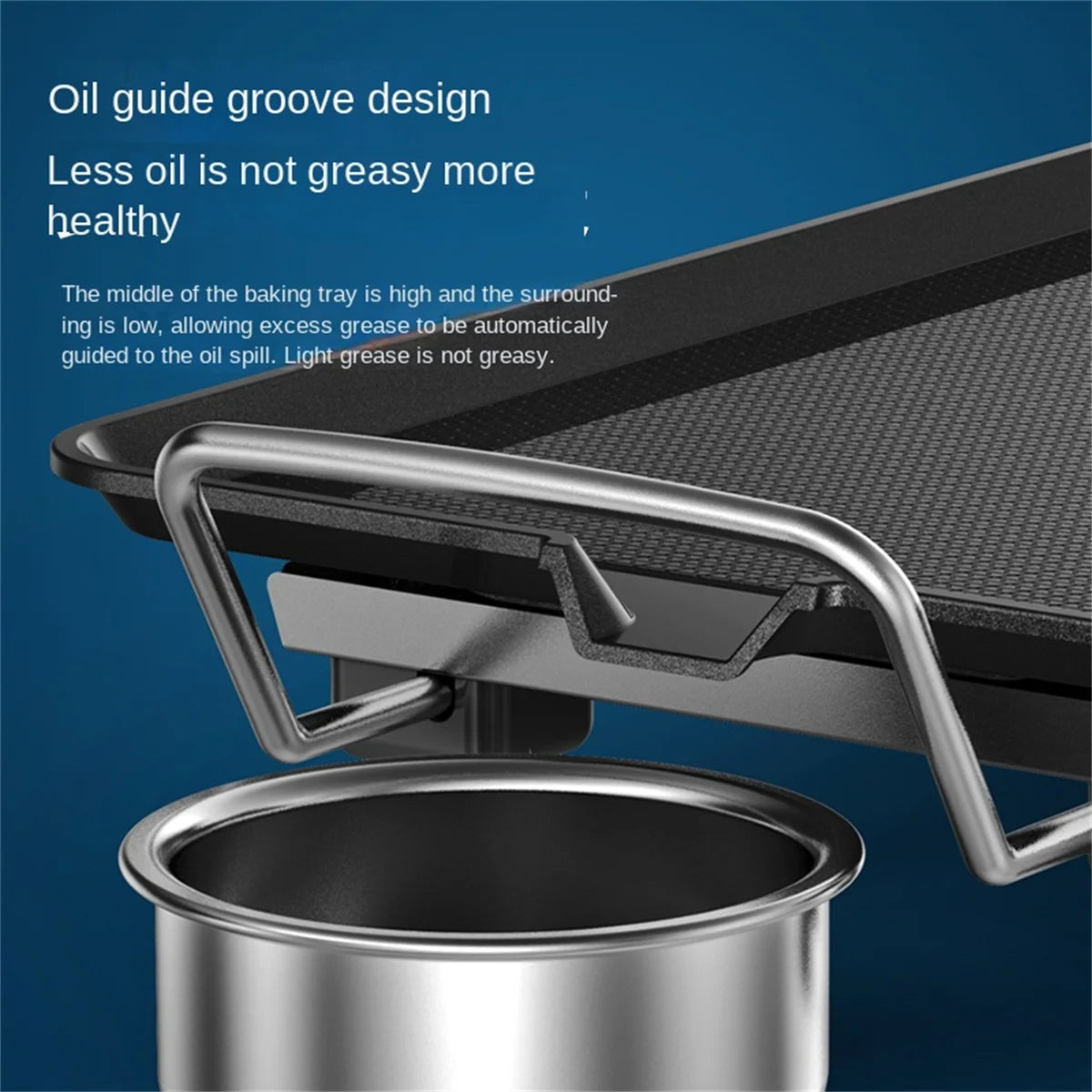Non Stick Electric Grill, Smokeless, 5 Levels Adjustable Temperature