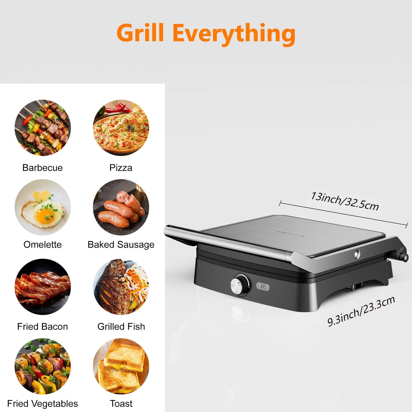 Panini Press Grill with Temperature Setting, 4 Slice Non-stick Grill - Our Families Kitchen