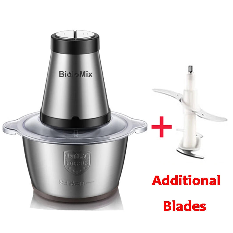 Stainless steel 2 Speeds 500W 2L big capacity Chopper Meat Grinder Food Processor