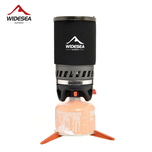 Widesea Camp Cooking System, Outdoor Gas Stove Burner Tourist Coffee Pot Cup Cookware