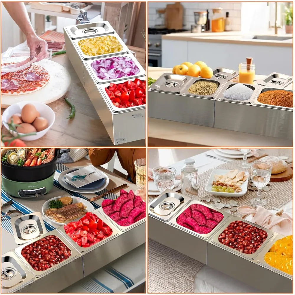 Universal Topping Station for Grill Table, Condiments
