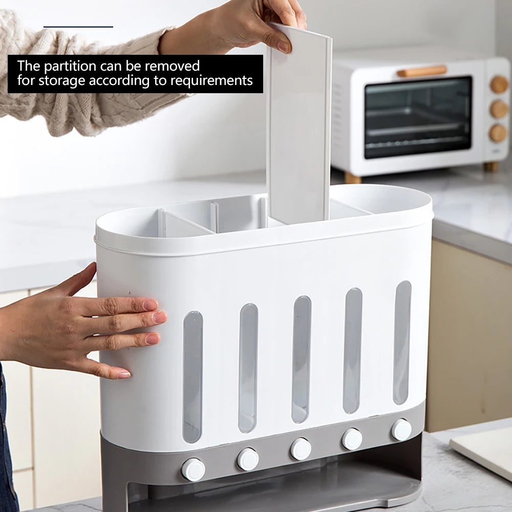 Kitchen Storage Despenser Wall Mounted 5 Grid Grain Dry Food Storage Container 9kg