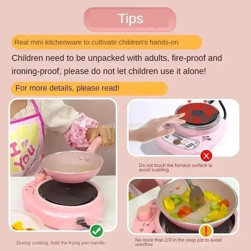 kids Mini Kitchen Items Real Cooked Family Toy Set, Kitchen Accessories