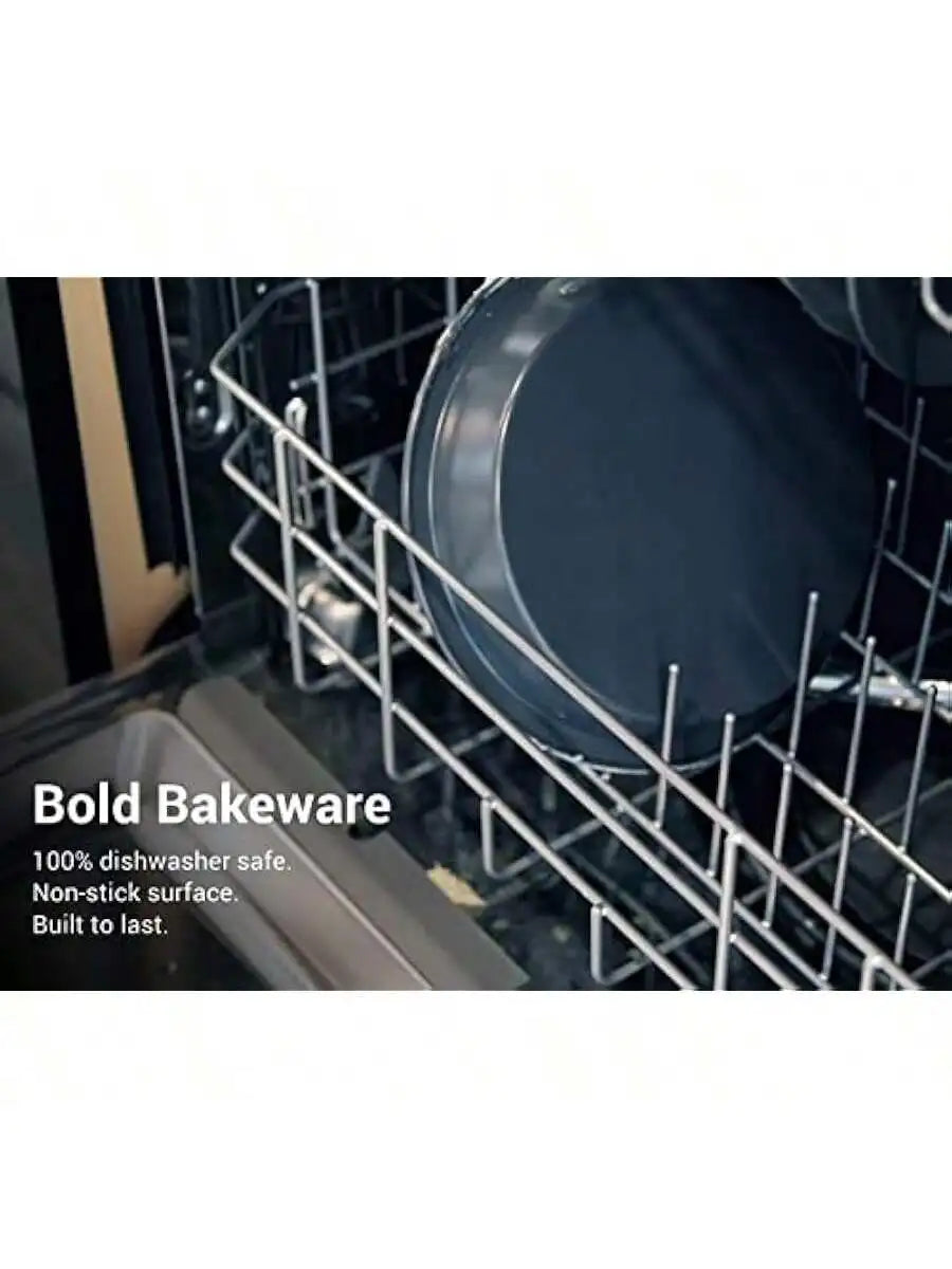 Elbee Home Set of 8 Durable Non-Stick Carbon Steel Baking Bricks for Easy Storage
