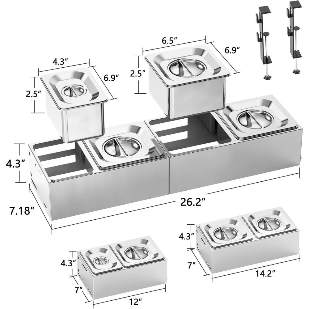 Universal Topping Station for Grill Table, Condiments