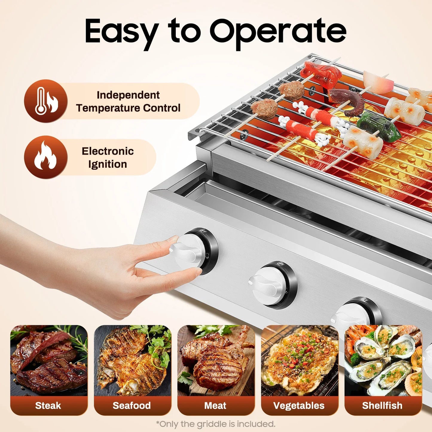 Garden BBQ Grill  4 Burner LPG Gas Grill Adjustable Height with Removable Net Commercial Barbecue Grills