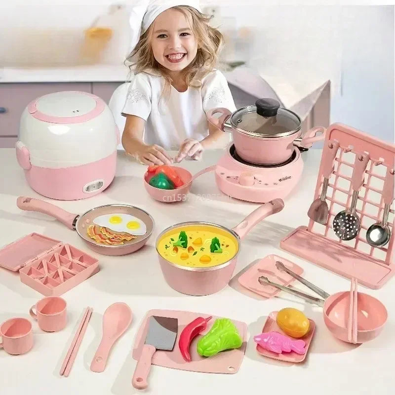 kids Mini Kitchen Items Real Cooked Family Toy Set, Kitchen Accessories