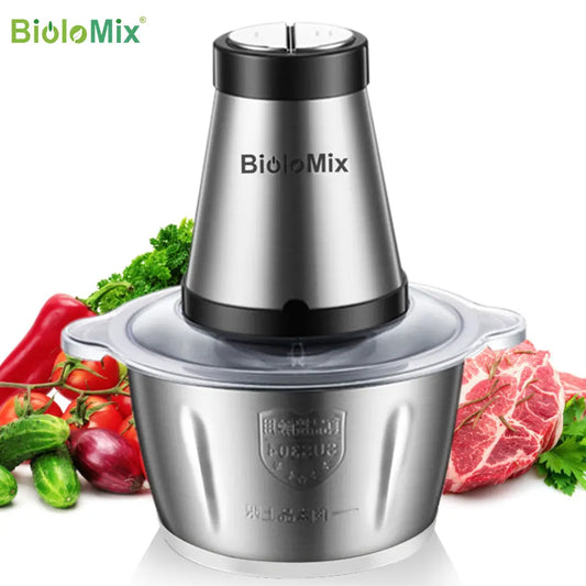 Bio Mix Stainless steel 2 Speeds 500W 2L big capacity Chopper Meat Grinder Food Processor