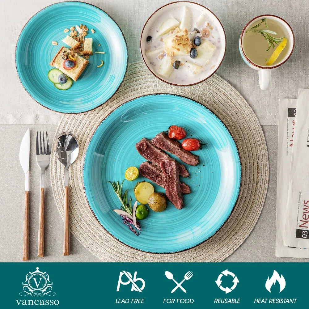 Vancasso Bella 16PCS Tableware Porcelain Dinnerware Set Vintage Ceramic Plate Set - Our Families Kitchen