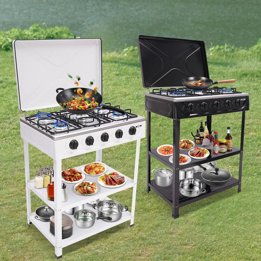 5-Burner Gas Stove: 2.5KW Power Efficient Durable Rapid Heat Dissipation Energy-Saving