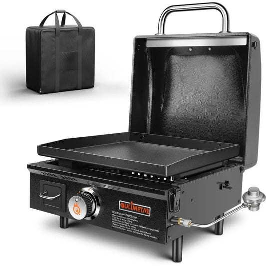 Portable Non-Stick Flat Top Propane Grill, Griddle with Carry Bag 17 Inch,15,000 BTU