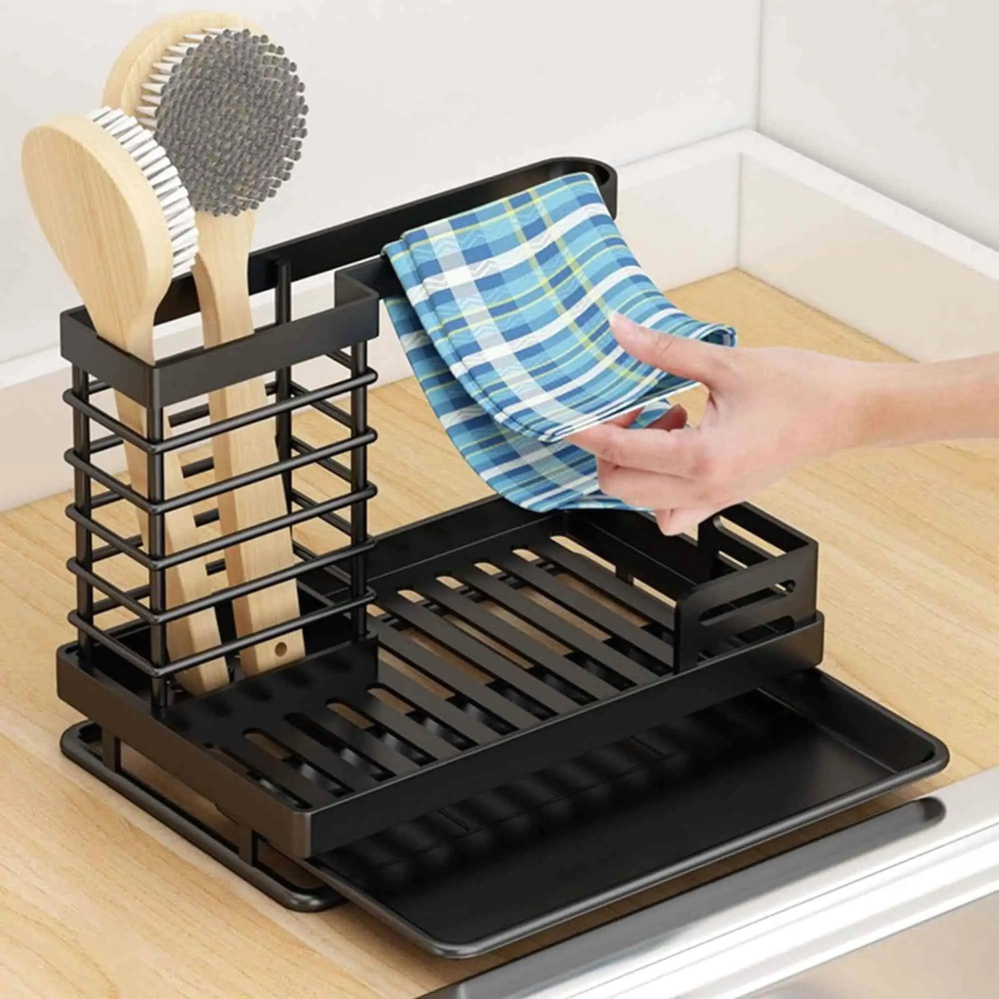 Stainless Steel for kitchen Sink Caddy Organizer for Clean Countertops - Our Families Kitchen