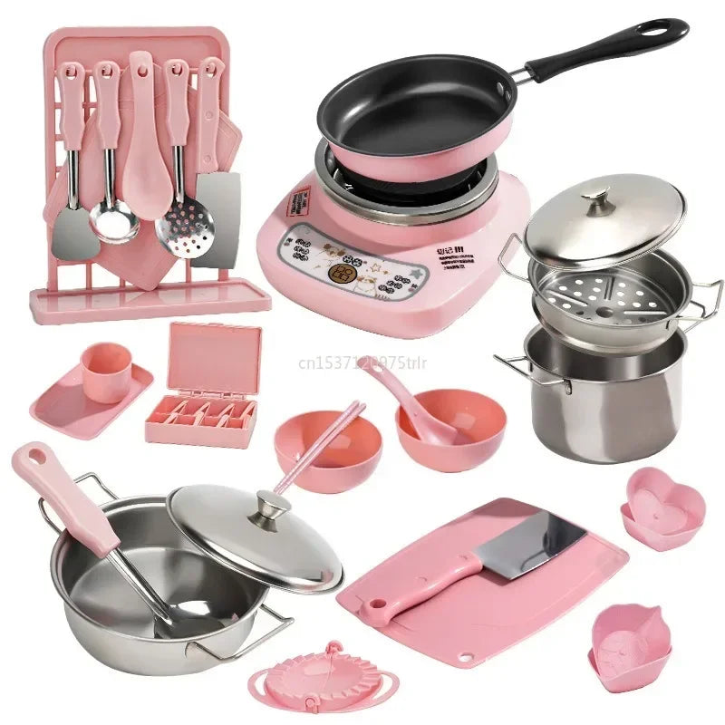 kids Mini Kitchen Items Real Cooked Family Toy Set, Kitchen Accessories